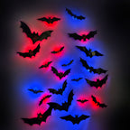 72-Piece 3D LED Halloween Bat Wall Decor