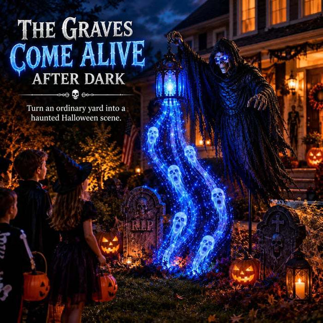 Solar Grim Reaper Light – Halloween Yard Decoration