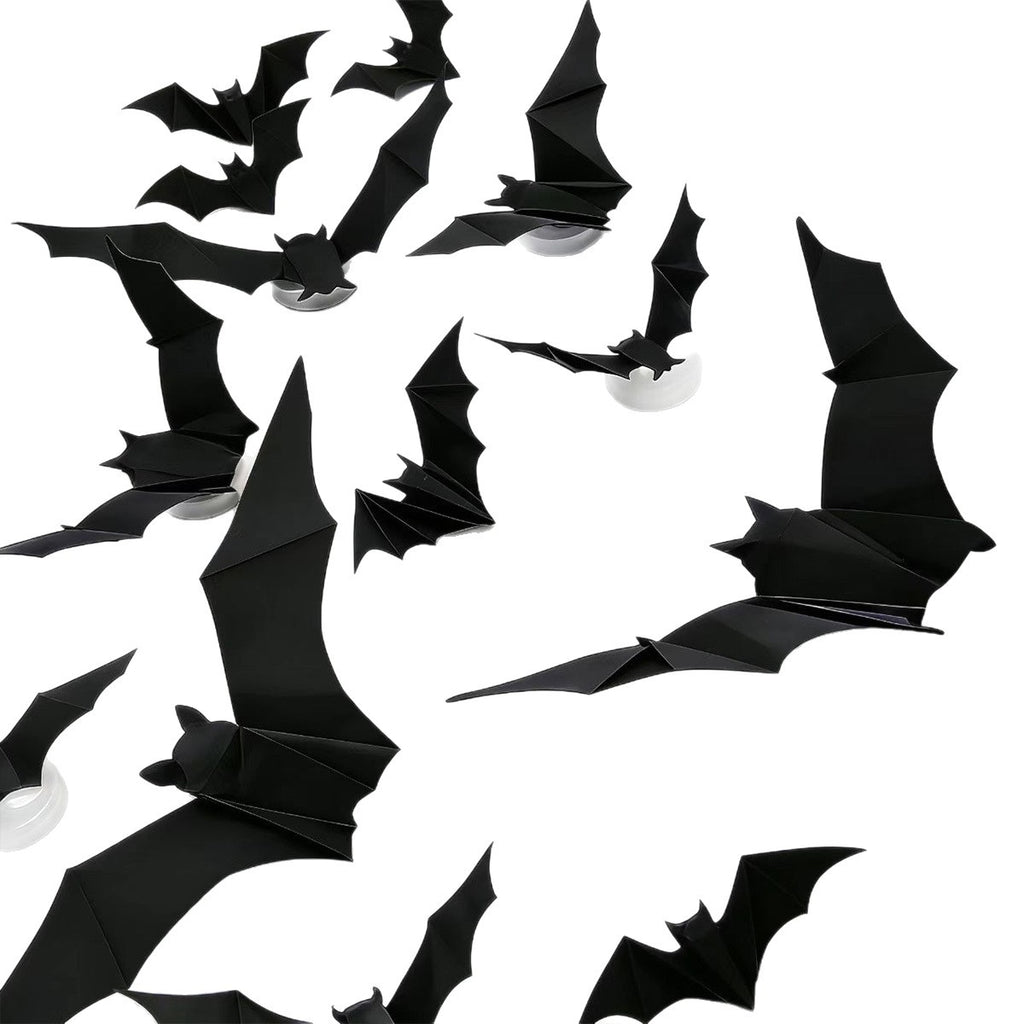 72-Piece 3D LED Halloween Bat Wall Decor