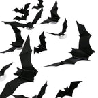 72-Piece 3D LED Halloween Bat Wall Decor