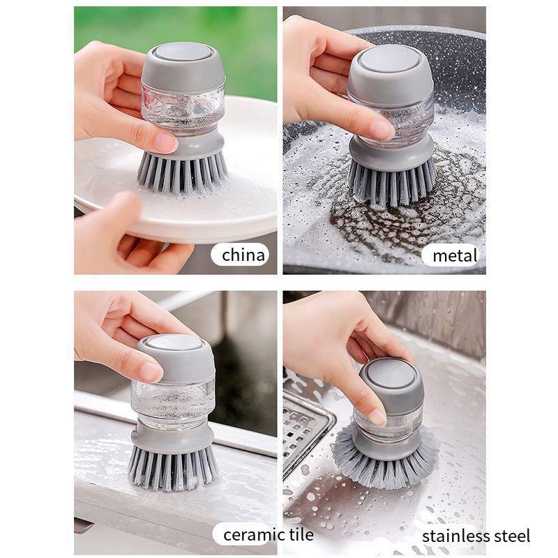 Automatic Liquid Dispensing Pot Scrub Brush