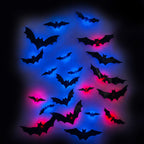 72-Piece 3D LED Halloween Bat Wall Decor